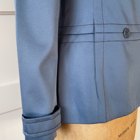 BCBG MaxAzria Steel Blue Double Breast Evening Blazer - Picture 7 of 7